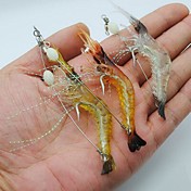 3pcs 90mm/7g Luminous Shrimp Fishing Lure 3 Colors Soft Bait with Hook (Color Random)