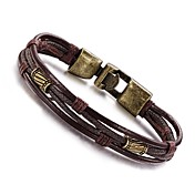 Personality Multi-layer Leather Titanium Steel Buckle Men's Bracelet