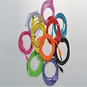 3m foudre 8 broches vers USB de synchronisation des données en nylon coloré de charge de câble plat pour iPhone 6/5 / 5S et iPad (couleur assorties)