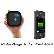 [iPhone 4 Wireless Charger Set] Qi Wireless Charger Pad and Wireless Receiver Case for iPhone 4/4S