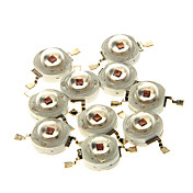 zdm® 10pcs 3w 700mA 1 * cob 80-90lm 620-630k leds rouges de composants (dc 12-24v)