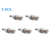 5Pcs E14 12W 56x5730SMD 1200LM 3500K/6000K Warm White/Cool White Light LED Corn Bulb (220-240V)