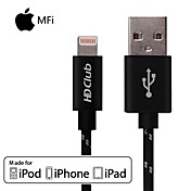 MFI Certified Premium Lightning 8 Pin To USB Sync And Charging Cable For  iPhone6 Plus 5s 5c 5 iPad iPod (100cm)