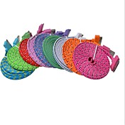 2m foudre 8 broches vers USB de synchronisation des données en nylon coloré de charge de câble plat pour iPhone 4 / 4S / iPad (couleurs assorties)
