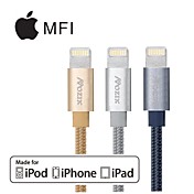 1M MFI MOZIX Lightning 8-Pin to USB Data Sync/Charging Cable for iPhone5/5C/5S/6/6Plus iPad Mini/Mini2/Air iPod7 iTouch5