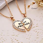 Eruner® 2015 new style broken heart 2 parts pendant necklace best friend necklace (2 pcs 1 set)