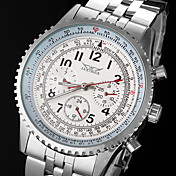 Men's Automatic Mechanical 6 Pointers Silver Steel Band Wrist Watch