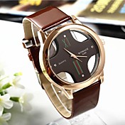 Popular Men's Round Cross Golden  Dial  Leather Band Quartz Analog Wrist Watch(Assorted Color)