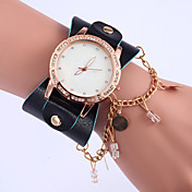 Fashion Women's Watch Crystal Chain Rivet Leather Band(Assorted Colors)