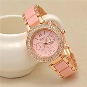 Women's Fashion Diamond Steel Watch Circular High Quality Japanese Watch Movement(Assorted Colors)