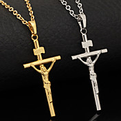 U7® Crucifix 18K Real Gold Plated Cro Jeu Choker Necklace Pendant INRI Religiou Jewelry For Men Women