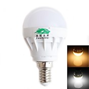 1pcs Zweihnder E14 3W 280LM 3000/6500K 5x5730 SMD LEDs White/Warm Light Radiating Globe Bulb (AC 170-240V)