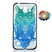 Green Owl Pattern PC Hard Back Cover Case with Dust Plug for Huawei Ascend Y550