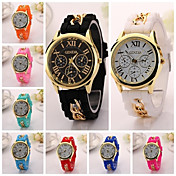 Women's  Small  Round  Dial  Diamante Mushroom Circuit   Flocking  Chain Band Quartz  Watch