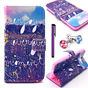 Enjoy Every Moment Pattern PU Leather Case with Anti-dust Plug and Stylus for Samsung Galaxy Grand Prime G530H