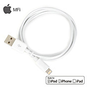 MFi Certified Lightning 8 Pin USB Sync Data / Charging Cable for iPhone 5/5S/6/6 Plus iPad air/ari2 (100cm,White)