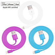 Assorted Colors Apple MFi Certified Lightning to USB Data Sync Charger Cable for iphone 6/6plus/5s/5/ipad(100cm)