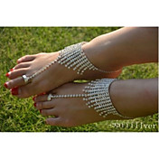 Rhinestone Barefoot Sandals, Toe Ring Anklets, Wedding Anklets, Foot Jewelry, Yoga Anklets (1PC)