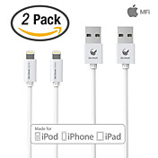 2 Pack OLDSHARK 3.3ft(1M) MFI Certified Lightning Data Sync Cable for Apple iPhone 5/5s/ 6/6 Plus/iPad Air/ iPad mini