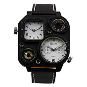 Oulm® Men's Military Watch Dual Time Zones Compass And Thermometer