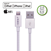 HXINH MFi Lightning to USB 2.0 Charger & SYNC Cable, for iphone5,iPhone6,iPad Air,iPad mini, Nano 7, Touch 5 ,White, 2M