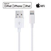 HXINH MFi Lightning to USB 2.0 Charger & SYNC Cable, for iphone5,iPhone6,iPad Air,iPad mini, Nano 7, Touch 5 ,White, 1M