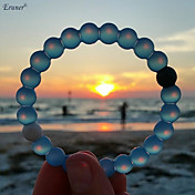 Euner® Environmental Protection Silicone Bracelet,Bead Mud from Dead Sea & Water from MT Everest,Blue