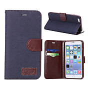 Denim Texture Horizontal Flip Leather Case with Card Slots & Holder