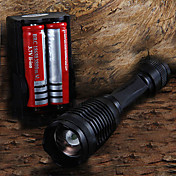 2200LM CREE XM-L T6 LED Flashlight Focus Torch light + 2x 18650 Batteries + Charger