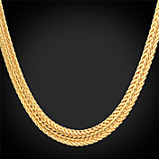 U7®Foxtail Chain Necklace 18K Real Gold Plated Vintage Chunky Necklace Fashion Jewelry for Women/Men