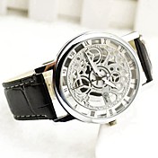 ZIQIAO Unisex Fashion Elegant Design Of Hollow Quartz PU Leather Strap