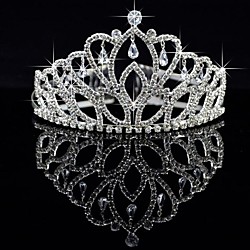 diadèmes en alliage de cristal 1pc mariage occasion spéciale fête soirée casque couronne