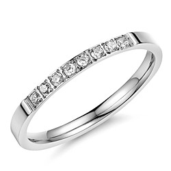 Femme Anneau Alliance Bague Acier au titane Mode Mariage Soirée Bijoux / Zircon