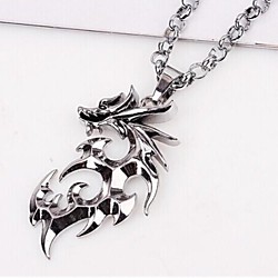 Collier Pendentif Acier au titane Argent Dragon Asiatique unique Mode Argent Colliers Tendance Bijoux 1pc pour Regalos de Navidad Mariage Soirée Cadeau Quotidien Décontracté