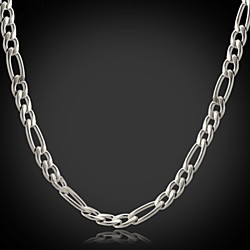 Collier Chaîne Femme Chaîne Figaro Chunky Acier inoxydable Acier au titane dames Mode Argent Colliers Tendance Bijoux pour Regalos de Navidad Mariage Soirée Occasion spéciale Anniversaire Cadeau