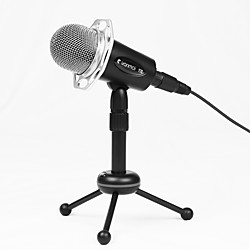 Microphone professionnel à condensateur à fil de 3,5 mm avec support de trépied micro portable pour 