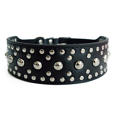 ... Spot Punk Style Leather Dog Collar (Assorted Color,XS-XL) #00436596