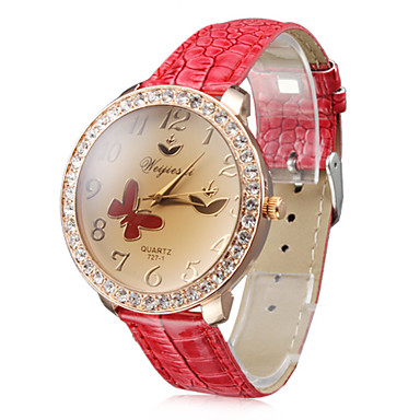 Donna PU analogico al quarzo orologio da polso rosso del 2016 a €5 Donna PU analogico al quarzo orologio da polso rosso del 2016 a €5