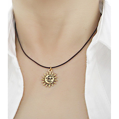 european simple sun moon combined shape alloy pendant necklace random color and pattern 1 pc european simple sun moon combined shape alloy pendant necklace random color and pattern 1 pc