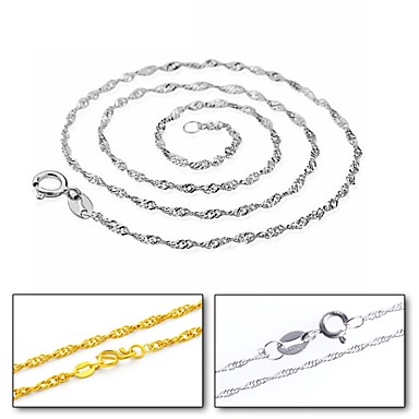 Ms Allergy 18 K White Gold Plated Gold Necklace #01964359 Ms Allergy 18 K White Gold Plated Gold Necklace #01964359