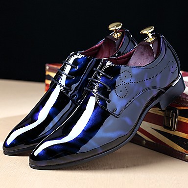 Men's British Pointed Lace Business Casual Comfortable Dress Retro Leather Shoes 