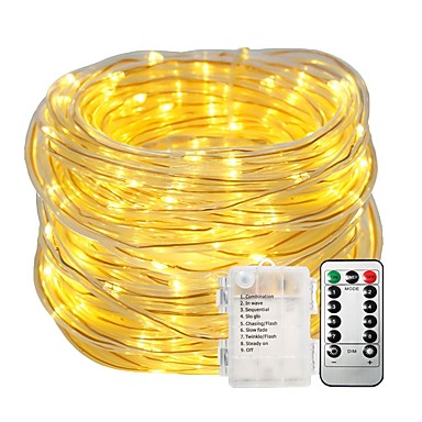 1M 8 Modes Fairy String Lights Battery Operated With Remote Timer Control 10M 