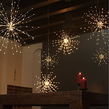 Details about   180 LED Hanging Decor Lights Starburst Fireworks Fairy String Light with Remote 