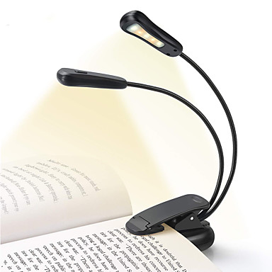 6 Beads Music Stand Light Clip On Light Reading Lights LED USB Desk Lamp Rechargeable Book Light Mini Light 360 ° Flexible Gooseneck Clamp Lamp for Bed