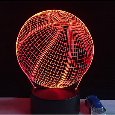 Basketball Player 3D Visual Led Night Light 7 Color Home Table Party Lamp 5V USB