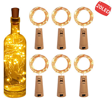 1M 2M Candle Cork Shaped 10 20 LED Copper Wire String Lights Wine Bottle Deco RD 