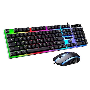 G21 USB Wired Glowing Mouse Keyboard Combo RGB LED Backlit