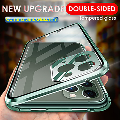 Magnetic Metal For iphone 12 pro max case coque Double-Sided Glass For iphone 12 Pro 12 mini case cover phone case coque luxury
