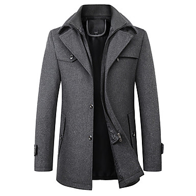 Men's Trench Coat Stand Collar Pu Leather Business Jacket Long Sleeve Overcoat Men's Trench Coat Stand Collar Pu Leather Business Jacket Long Sleeve Overcoat