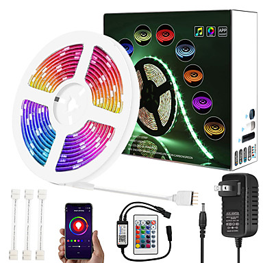 32FT LED Strip Lights Music Bluetooth App Remote Control 5M 10M Waterproof Kit